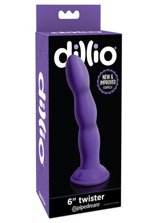 Dillio Twister Dildo - Purple - 6in