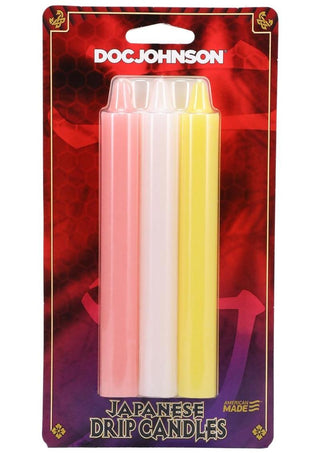 Doc Johnson Japanese Drip Candles - Pink/White/Yellow - 3 Pack