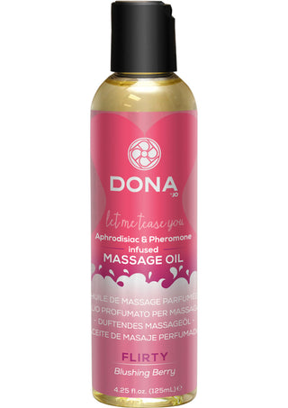 DONA Aphrodisiac and Pheromone Infused Massage Oil Flirty Blushing Berry - 4.25oz