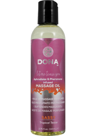 DONA Aphrodisiac and Pheromone Infused Massage Oil Sassy Tropical Tease - 4.25oz