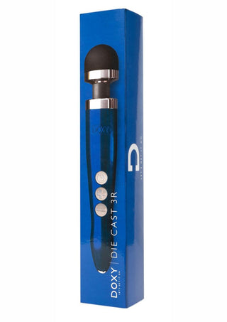 Doxy Die Cast 3RWand Rechargeable Vibrating Body Massager - Blue/Metal