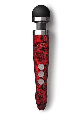 Doxy Die Cast 3RWand Rechargeable Vibrating Body Massager - Black/Red/Rose Pattern