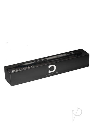 Doxy USB-C Wand Rechargeable Vibrating Body Massager - Black/Matte Black