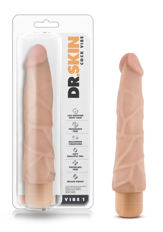 Dr. Skin Cock Vibe 1 Vibrating Dildo - Flesh/Vanilla - 9in