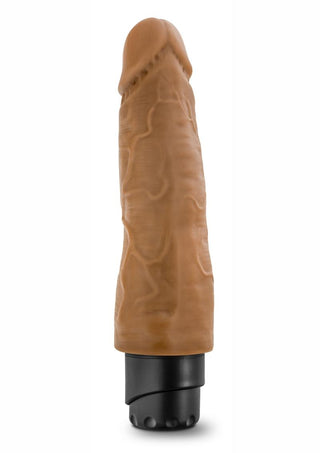 Dr. Skin Cock Vibe 14 Vibrating Dildo - Brown/Caramel - 8in