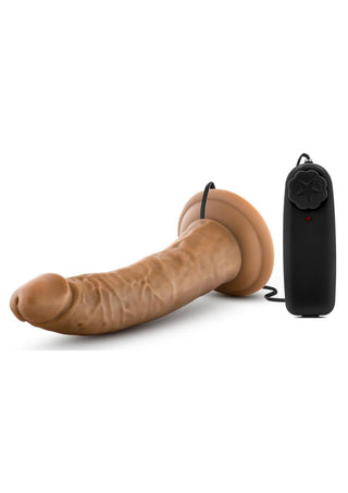 Dr. Skin Dr. Dave Vibrating Dildo with Suction Cup - Brown/Caramel - 7in