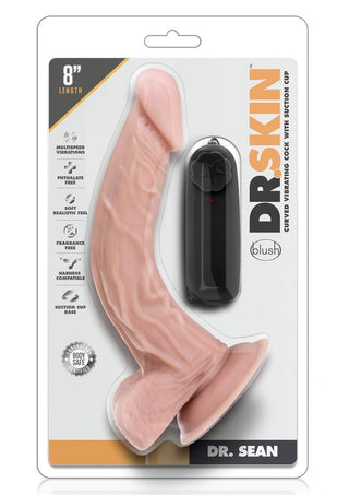 Dr. Skin Dr. Sean Vibrating Dildo with Remote Control - Flesh/Vanilla - 8in