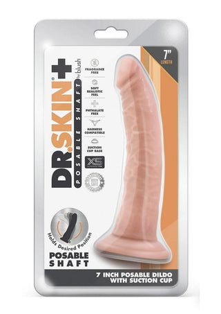 Dr. Skin Plus Posable Dildo - Vanilla - 7in