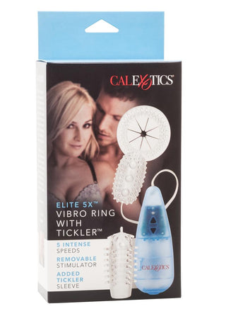 Elite 5x Vibro Cock Ring with Remote Control - Blue