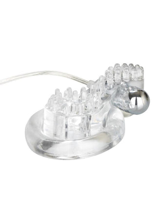 Elite Sexual Exciter Crystal Vibrating Cock Ring with Clitoral Stimulation