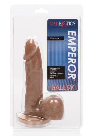 Emperor Ballsy Lifelike Dildo with Balls - Brown/Chocolate - 6in