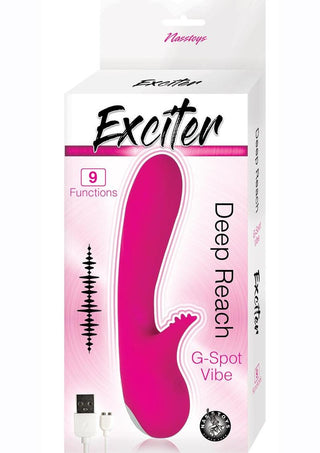 Exciter Deep Reach G-Spot Rechargeable Silicone Vibrator - Pink