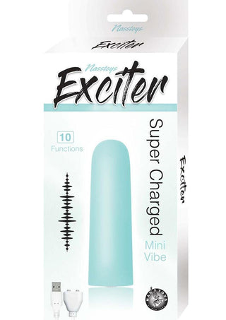 Exciter Mini Vibe Rechargeable Silicone Vibrator - Aqua/Green