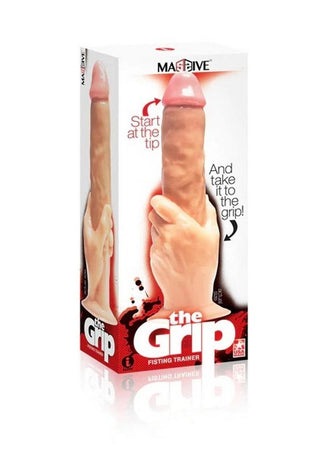 Falcon The Grip Fisting Trainer Realistic Cock In Hand Dildo - Flesh/Vanilla - 14in