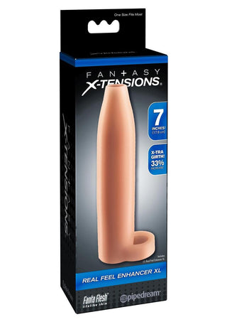 Fantasy X-Tensions Real Feel Enhancer XL Girth Enhancement Sleeve - Flesh - XLarge - 7in