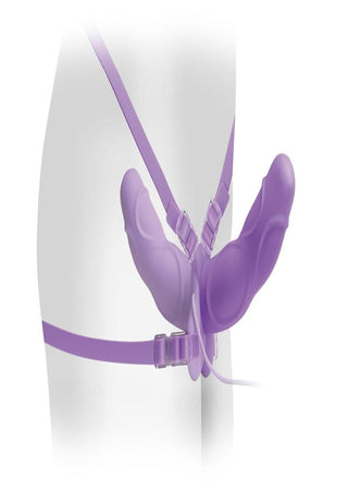 Fetish Fantasy Elite Vibrating Double Delight Strap-On Silicone Waterproof