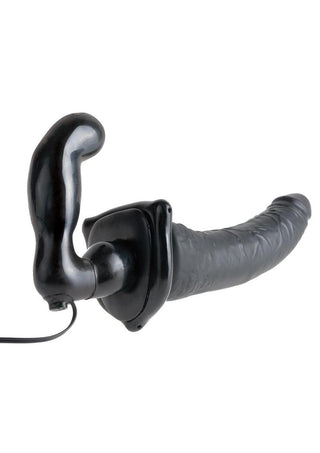 Fetish Fantasy Series Deluxe Vibrating Strap-On - Black - 7.5in