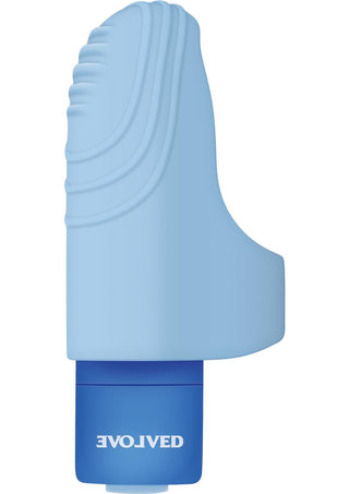 Fingerlicious Rechargeable Bullet with Silicone Clitoral Stimulation Finger Sleeve - Blue