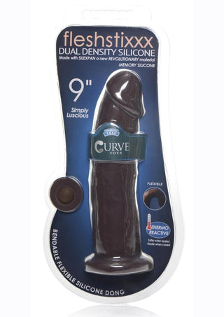 Fleshstixxx Dual Density Silicone Bendable Dong - Chocolate - 9in