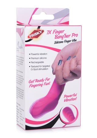 Frisky 7x Finger Bang'her Pro Silicone Rechargeable Finger Vibe - Pink