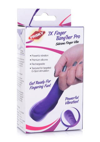 Frisky 7x Finger Bang'her Pro Silicone Rechargeable Finger Vibe - Purple