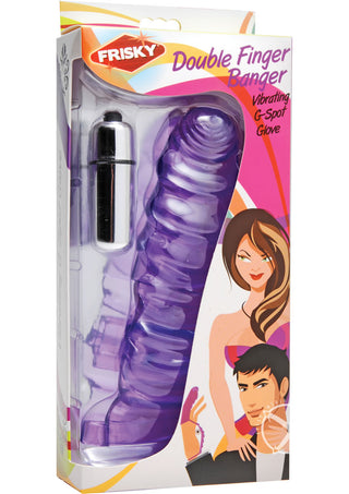 Frisky Double Finger Banger Vibrating G-Spot Glove - Purple