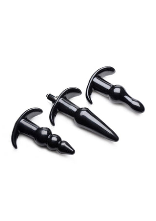 Frisky Thrill Trio Anal Plug - Black - Set