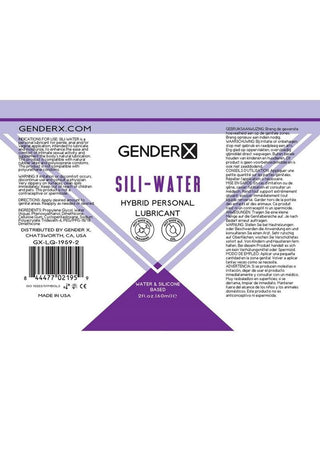 Gender X Sili-Water Hybrid Lubricant - 2oz