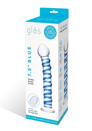 Glas Blue Spiral Glass Dildo - Blue