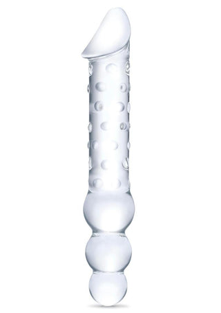 Glas Double Ended Glas Dildo with Anal Beads - Clear - 12in