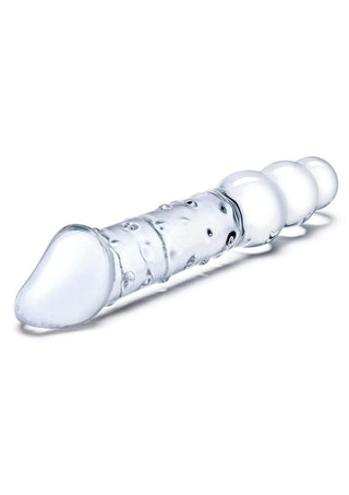 Glas Double Ended Glas Dildo with Anal Beads