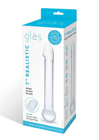 Glas Realistic Head Glass Dildo - Clear - 7in