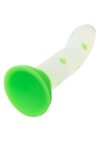 Glow Stick Leaf Silicone Glow In The Dark Dildo with Suction Base