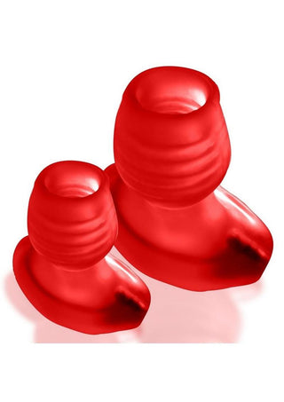 Glowhole 2 Hollow Buttplug with Led Insert - Large - Red Morph