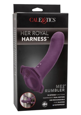 Her Royal Harness Me2 Rumble Silicone Strap-On Probe - Purple