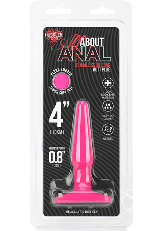 Hustler All About Anal Seamless Silicone Butt Plug - Pink - 4in