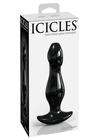 Icicles No 71 Beaded Glass Anal Plug - Black