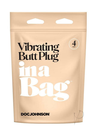 In A Bag Silicone Vibrating Butt Plug - Black - 4in