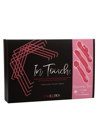 In Touch Dynamic Trio Rechargeable Silicone Vibrator with 3 Interchangeable Attachments - Pink