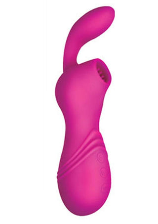 Infinitt Suction Massager Two Rechargeable Silicone Vibrator - Pink