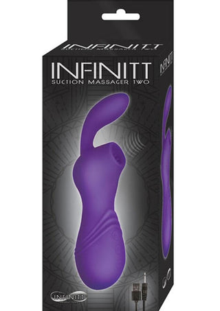 Infinitt Suction Massager Two Rechargeable Silicone Vibrator - Purple