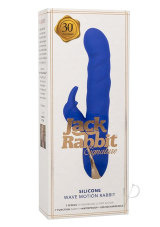 Jack Rabbit Signature Rechargeable Silicone Wave Motion Rabbit Vibrator - Blue