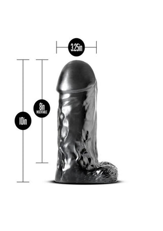 Jet Destroyer Dildo with Balls 10in - Carbon Metallic