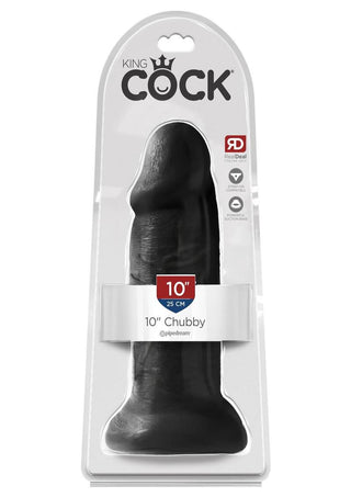 King Cock Chubby Dildo - Black - 10in