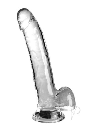 King Cock Clear Dildo with Balls - Clear - 9in