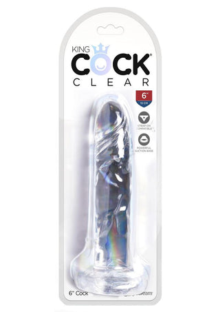 King Cock Dildo - Clear - 6in