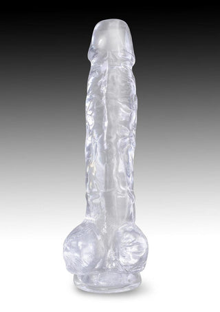 King Cock Dildo with Balls - Clear - 8in