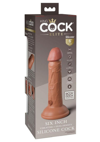 King Cock Elite Dual Density Vibrating Rechargeable Silicone Dildo