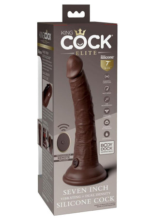 King Cock Elite Dual Density Vibrating Rechargeable Silicone Dildo with Remote Control