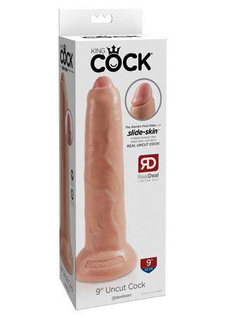 King Cock Uncut Dildo - Flesh/Tan/Vanilla - 9in